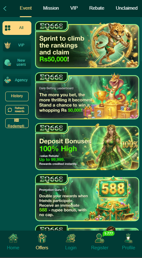 eq668 game features and promotions