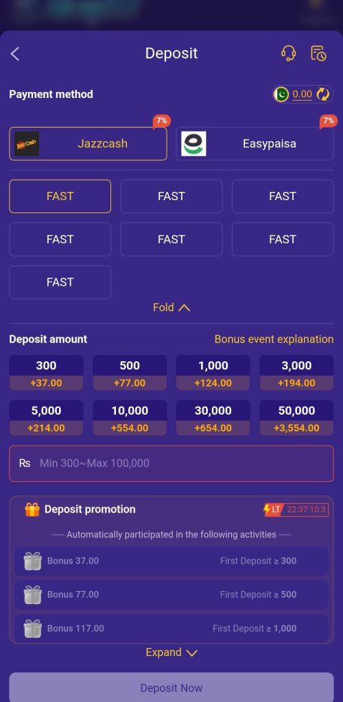SKEP777 deposit methods with JazzCash, EasyPaisa, 