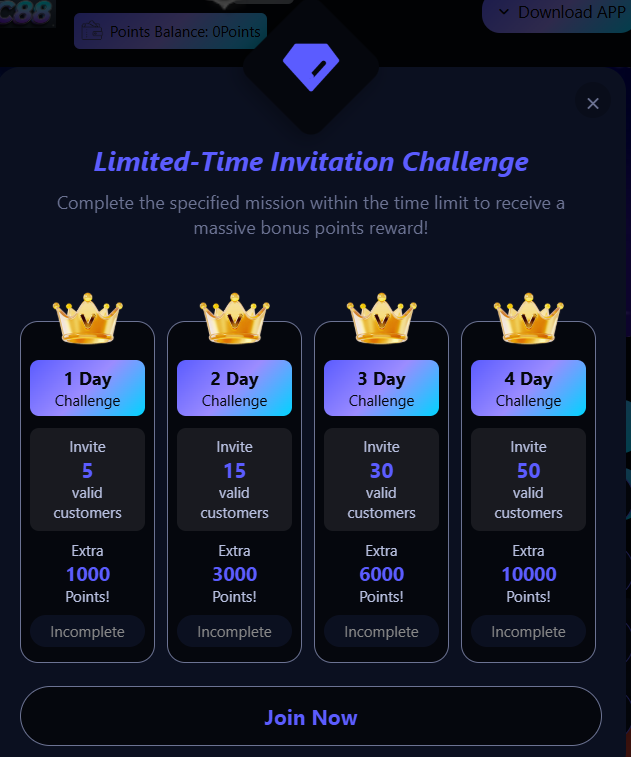 C88 Game Daily challenge and earn rewards