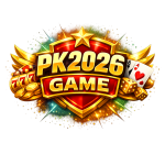 PK2026 Game logo with bold gold design and mobile gaming theme